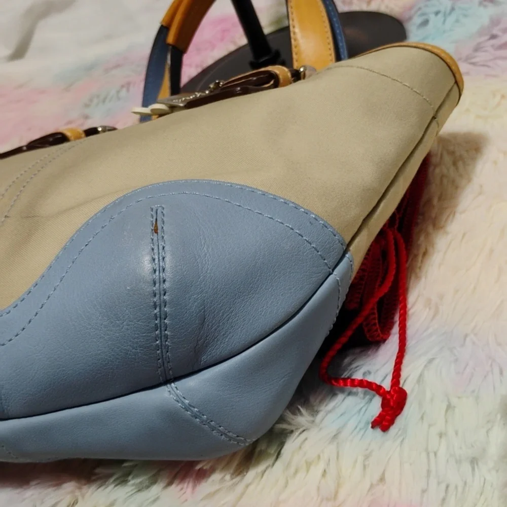Coach Y2K Blue/Tan Denim & Leather Mini Shoulder Bag W Dust Bag - Picture 8 of 14